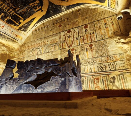 Marvel at the stunning burial chambers within the Valley of the Kings
