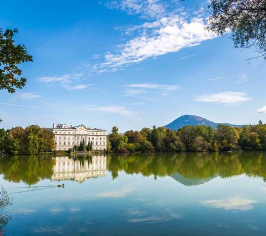 Schloss Leopoldskron, a Rococo palace that features in the Sound of Music film
