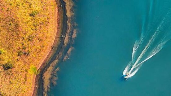 Aerial view of a lake in Western Australia