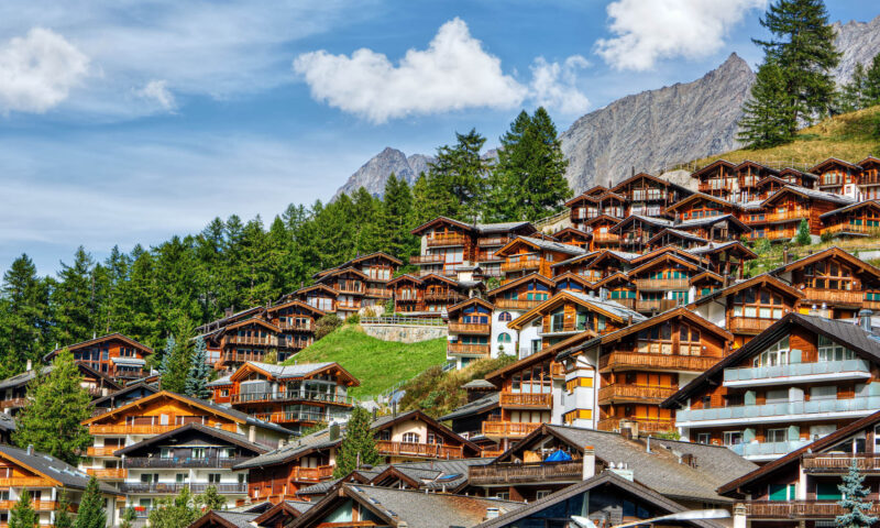 September 2015, village Zermatt (Switzerland) in the Pennine Alps, HDR-technique