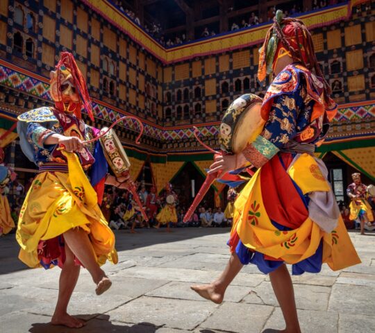Tsechu festival in Bhutan with traditional cultural performances