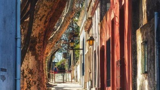 A quiet old paved street in Colonia del Sacramento, Uruguay