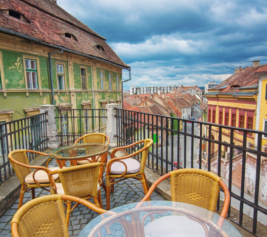 Rooftop cafe in Sibiu