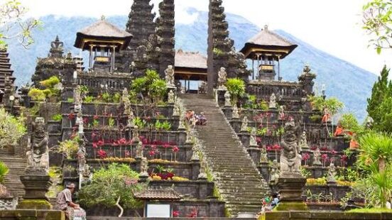The stairs leading to Besakih Temple in Bali