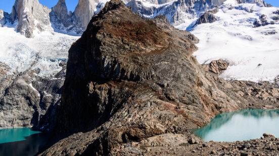 hiking Laguna De Los Trek and and Fitz Roy Mountain, Los Glaciares National Park, Patagonia, Argentina