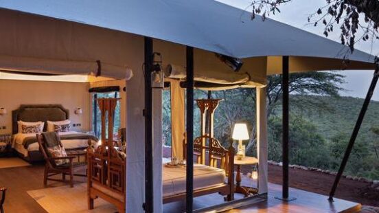 A tented suite at Cottars 1920s safari camp in Kenya