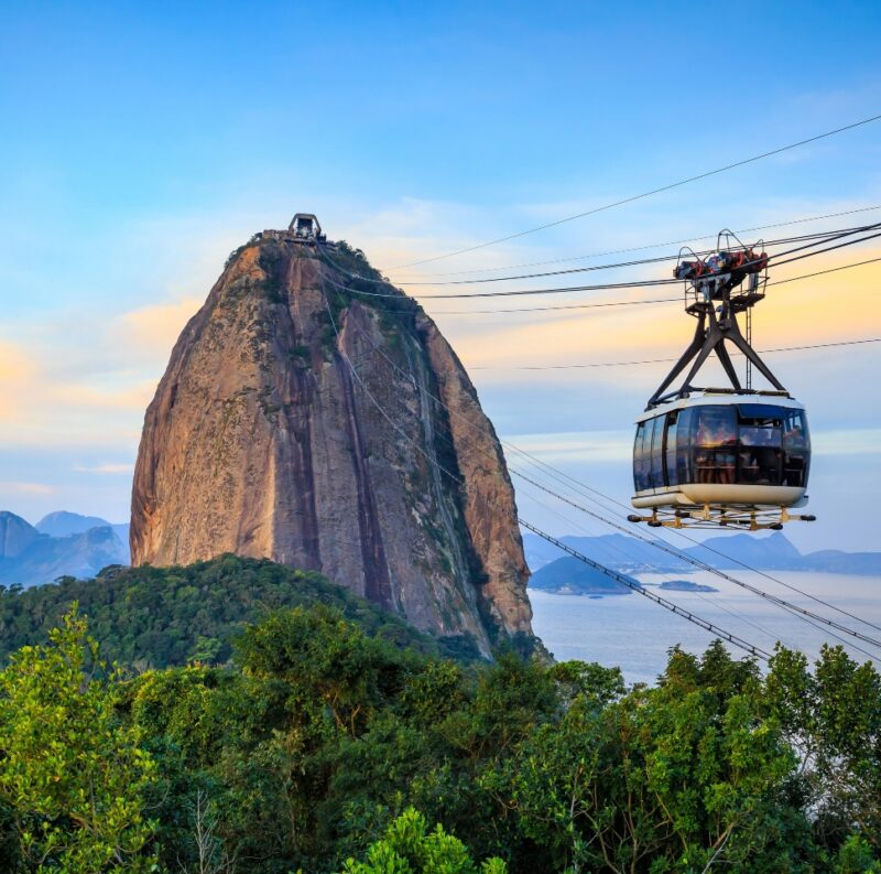 Cable car and Sugar Loaf mountain in Rio de Janeiro
