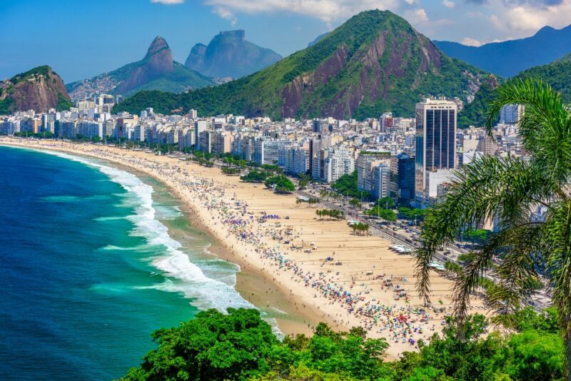 Copacabana beach in Rio de Janeiro, Brazil. Copacabana beach is the most famous beach of Rio de Janeiro, Brazil
