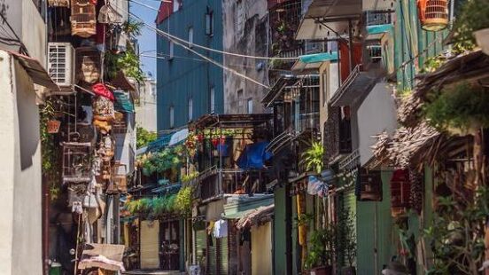 Train street in Hanoi, Vietnam