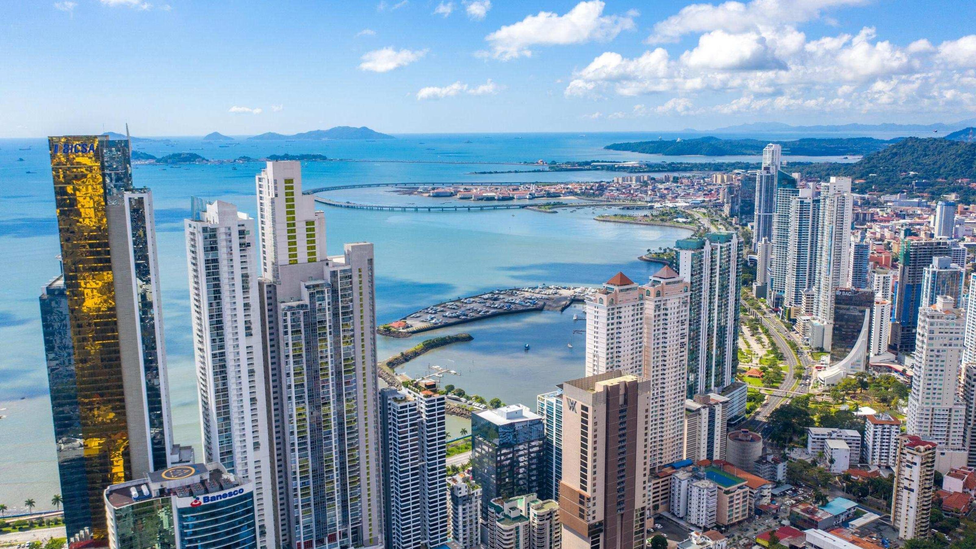 Skyscrapers by the sea in Panama City