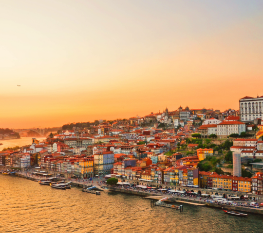Sunset over the Douro in Porto
