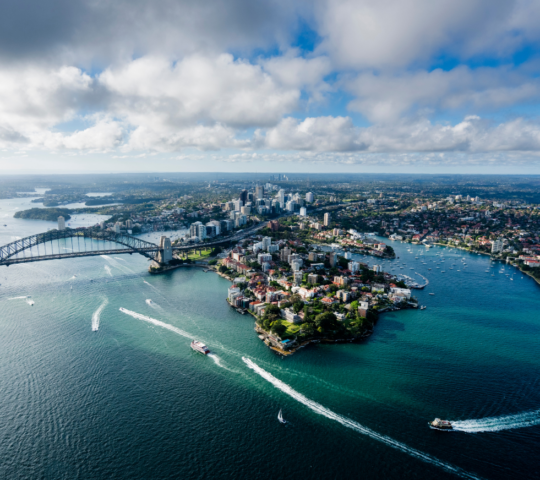 Panoramic view of the Sydney Harbour