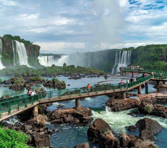 Wander the walkways that wind alongside Iguassu Falls