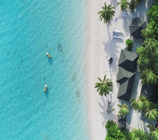 The crystal-clear waters of the Maldives