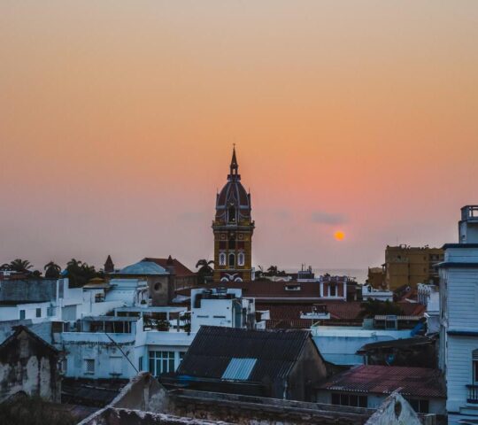A sultry sunset over colombia's coastal jewel, Cartagena