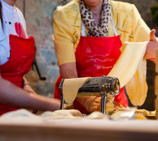 Enjoying an authentic Italian cooking class