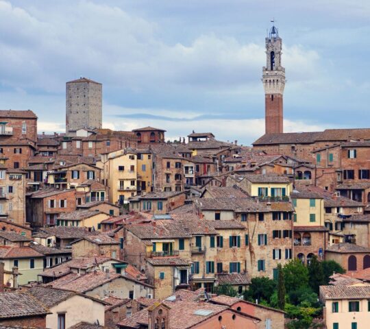 View of Siena’s romantic, medieval town