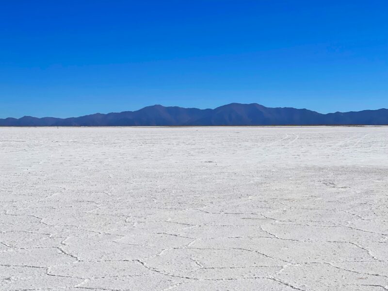 Salinas Grandes is a vast salt flat in northwestern Argentina.