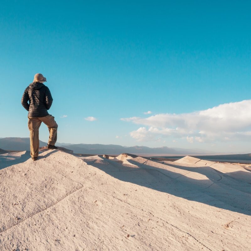 Tourist overview fantastic Scenic landscapes of Northern Argentina. Beautiful inspiring natural landscapes. Campo de Piedra Pomez near Antofagasta de la Sierra, Puna.