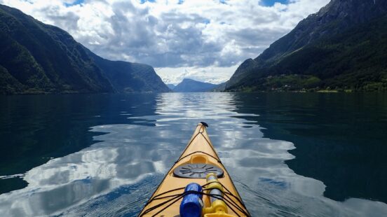 Kayaking in Norwegian fjords