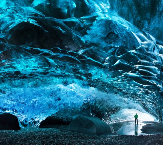 Blue crystal ice cave of Vatnajokull