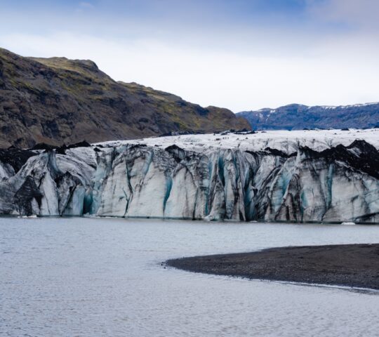Up close to the Sólheimajökull glacier