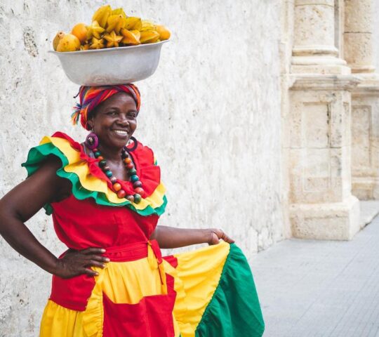 A palenquera fruit seller of Cartagena