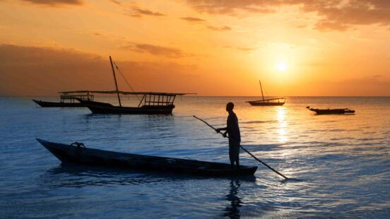 Traditional boat on Zanzibar coast