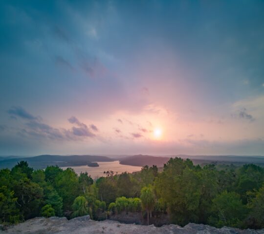 Sunset views in Yaxha