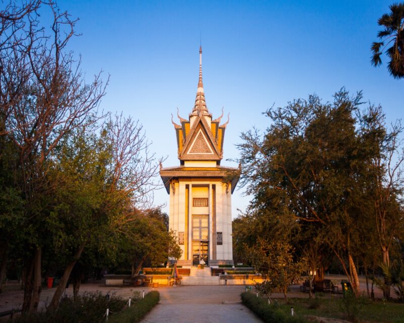 Skull Pagoda at The Killing Fields of Choeung Ek in Phnom Penh, Cambodia