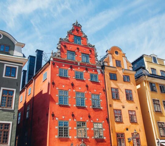 The colourful buildings of Gamla Stan, Stockhom
