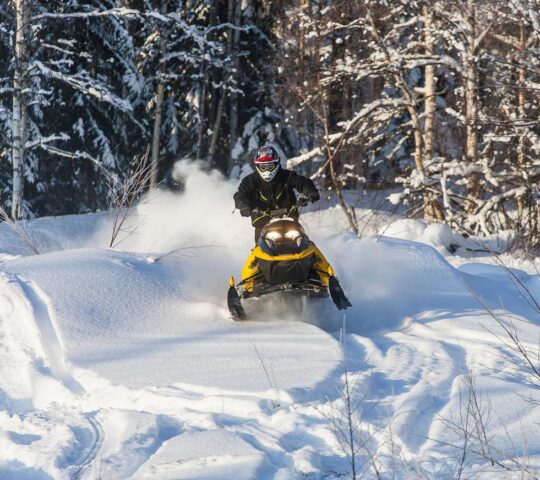 Head out on exhilarating snowmobile safaris
