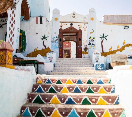 Numbian artwork in a village near Aswan