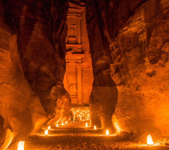 See Petra at night