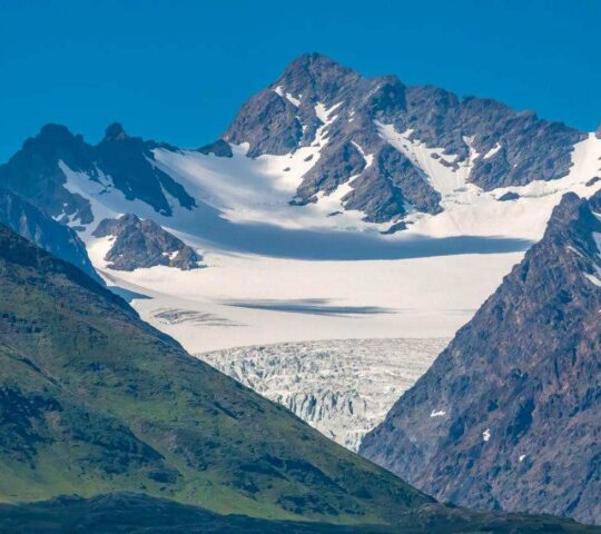 Lyngen glacier, located within the Lyngen Alps mountain range