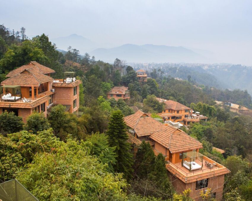 Head to Dwarika's Resort by helicopter