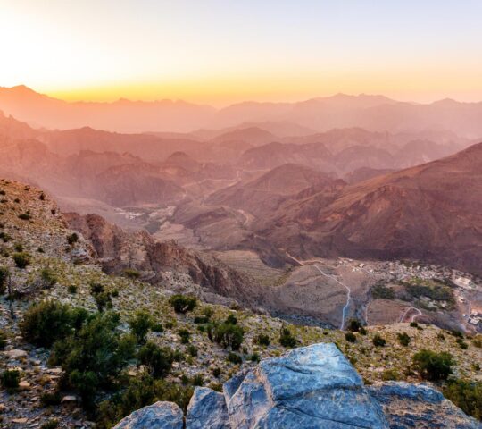Scenic views in the Hajar mountains