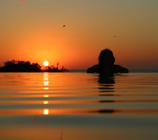 Relaxing as the sun is setting on Jimbaran beach