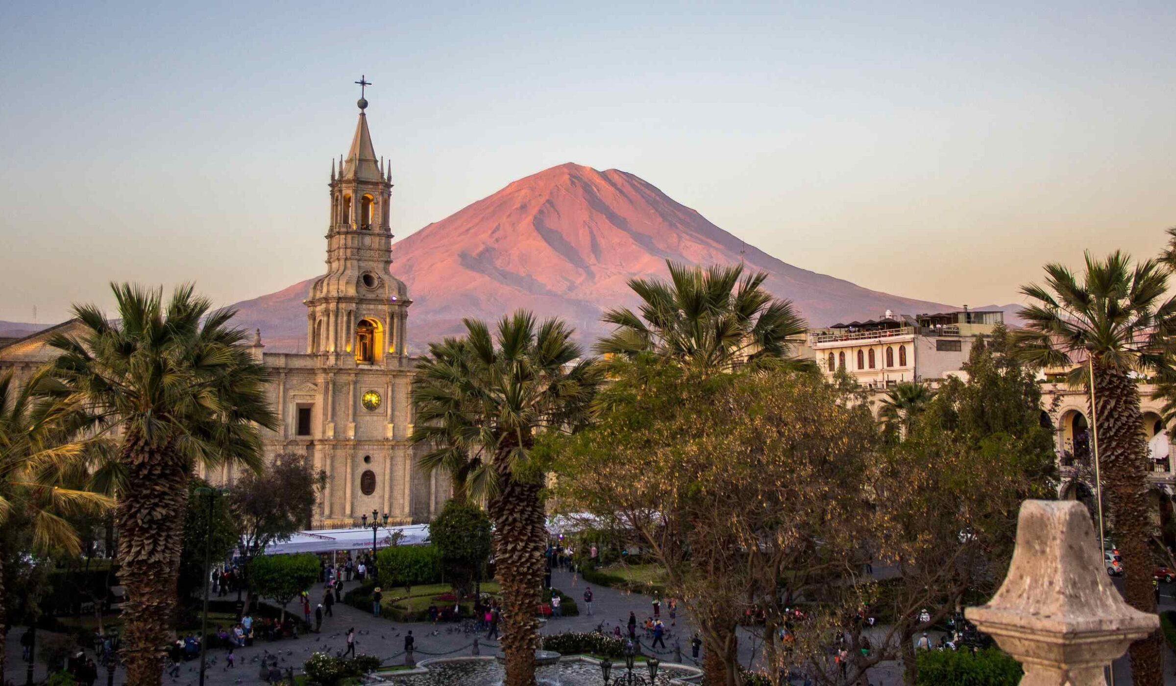 Arequipa, Peru, with Misti volcano in the background
