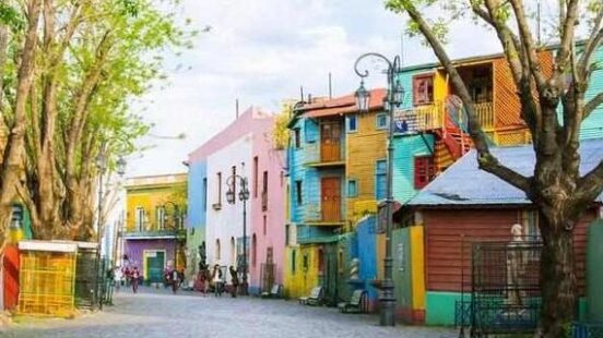 Buenos Aires: "Caminito" street and his famous painted houses in the neighborhood of La Boca.