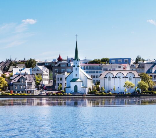 The pretty waterfront in Reykjavik