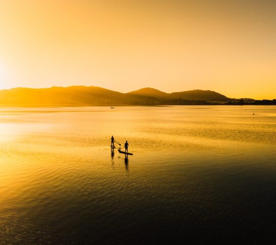 Paddle board at sunrise in Florianópolis