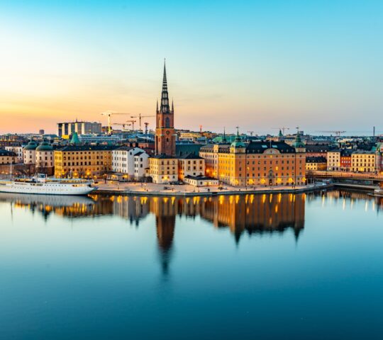Reflections looking over Stockholm