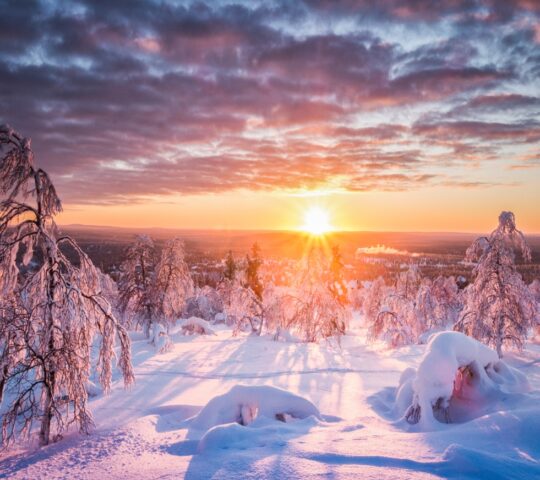 Swedish Lapland's snowy landscapes
