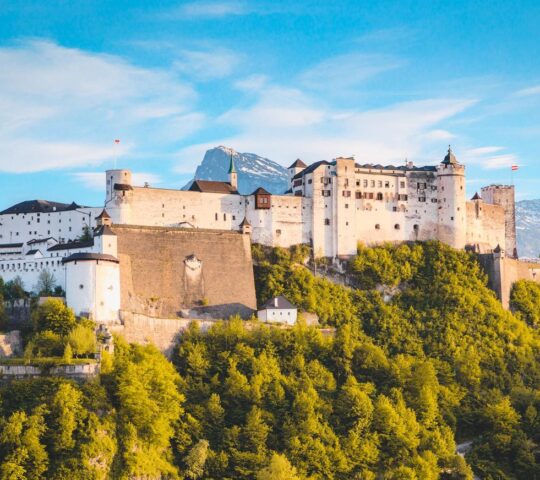 Perched on a hilltop, Hohensalzburg Fortress overlooks Salzburg