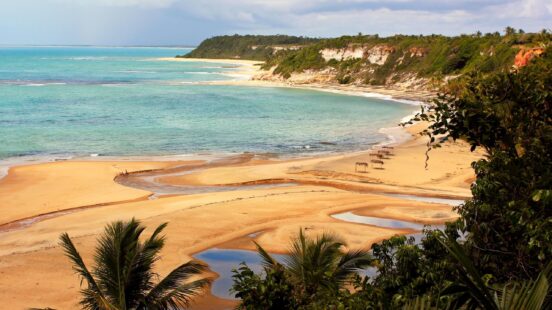 Aerial view of a beach in Recife, Brazil