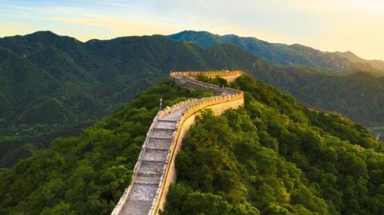China Great Wall under fabulous sunset