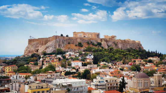 Athens in summer rooftop view