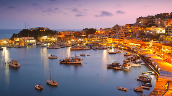 Evening in Mikrolimano Marina in Athens, Greece