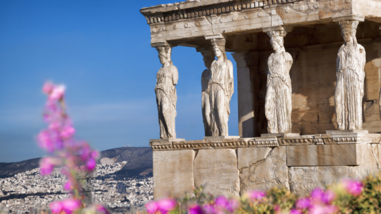 Parthenon Temple during Spring Time on the Athenian Acropolis, Greece